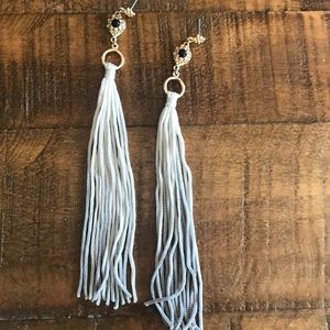 Silver gray Tassel earrings